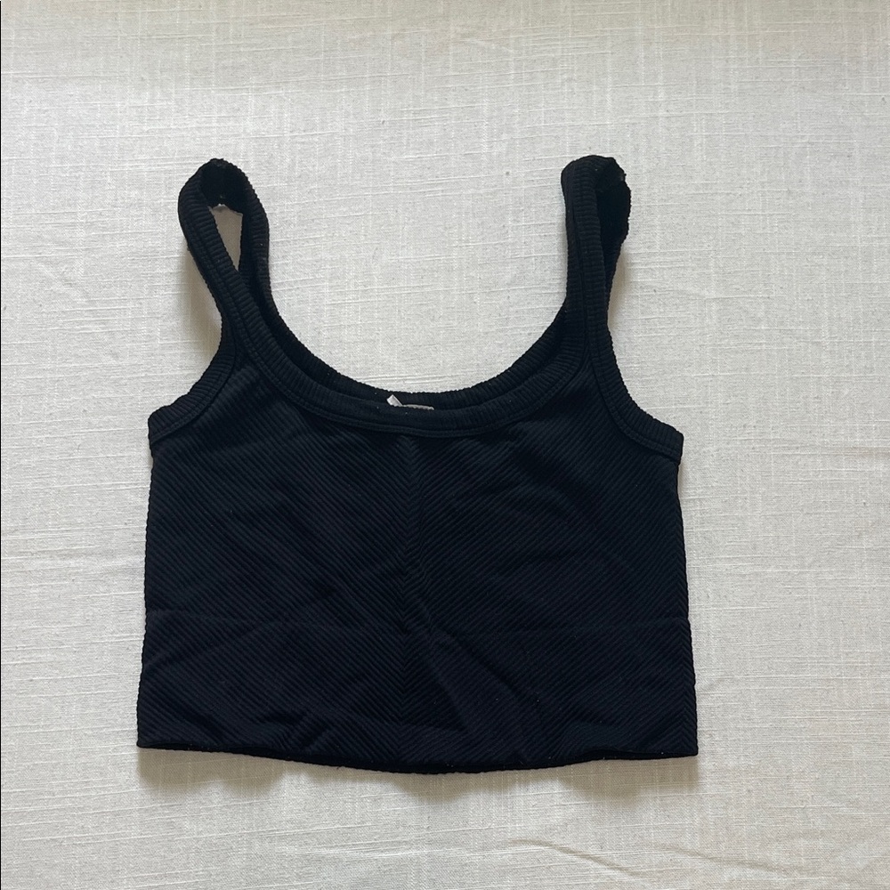 Nikibiki Black Ribbed Crop Top